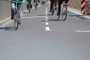 Bike Lane with Cyclists, Copenhagen