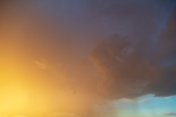 Clouds in the sky at sunset as background