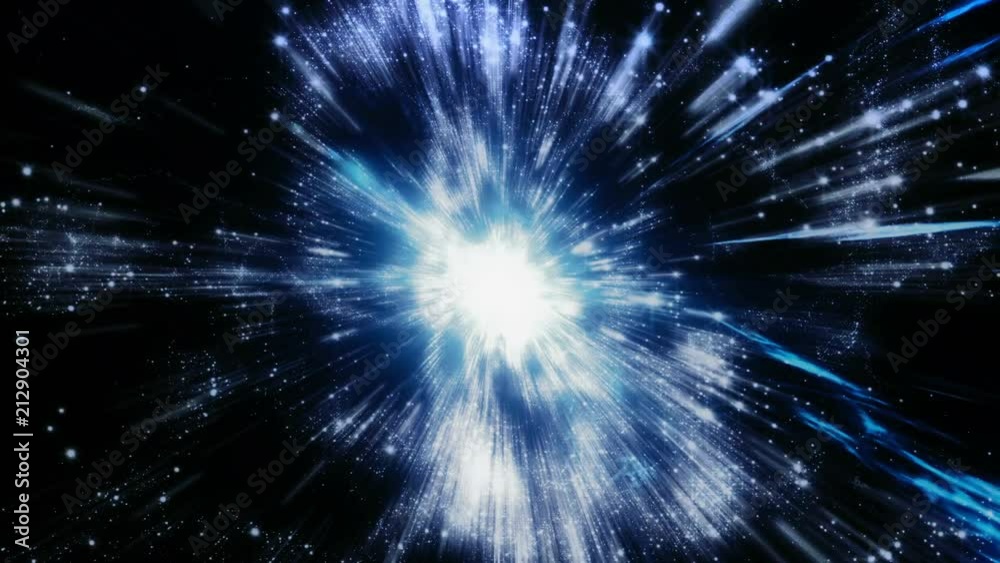 Sticker traveling through star fields in deep space (loop).