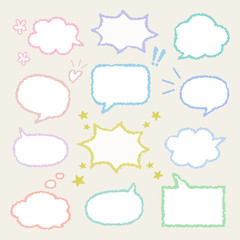 吹き出し 手書き 素材 / vector eps10