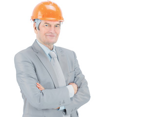 confident construction engineer.isolated on blurred background