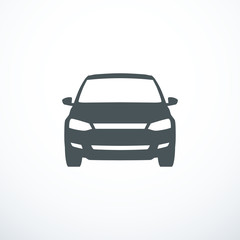 Vector car icon. Front view