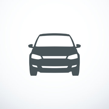 Vector car icon. Front view
