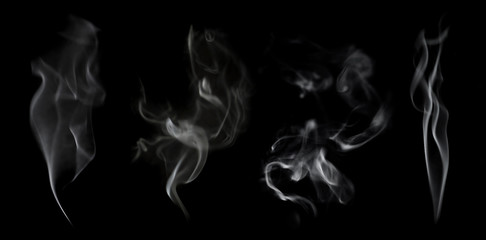 Weißer Rauch auf schwarzem Hintergrund