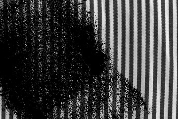 Grunge dirty Black and white closeup of stripped fabric texture