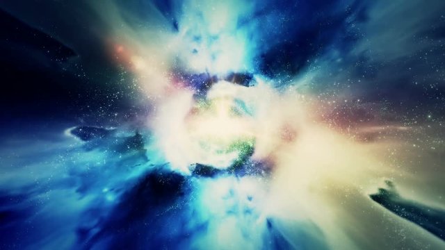 Traveling through star fields and galaxies in deep space (Loop).