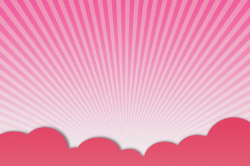 Light sun ray and clouds on paper textured background