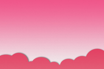 Clouds on pink paper textured background