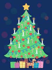Sweden Jul Christmas Tree Decor Illustration