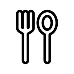 cutlery icon isolated on white background spoon and fork