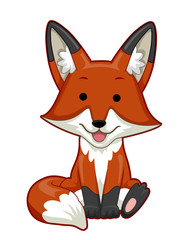 Forest Animal Fox Sit Illustration