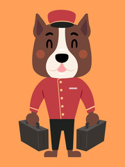 Dog Bell Boy Bags Illustration