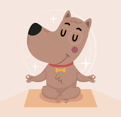 Dog Yoga Illustration