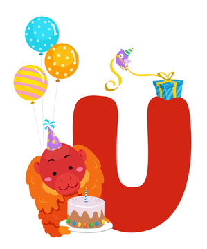 Uakari Birthday Alphabet Illustration