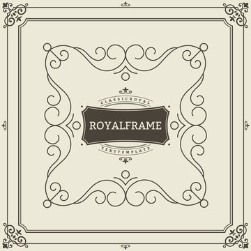 Vintage Ornament Greeting Card Vector Template. Retro Luxury Invitation, Royal Certificate. Flourishes frame. Vintage Background, Vintage Frame, Vintage Ornament, Ornaments Vector, Ornamental Frame