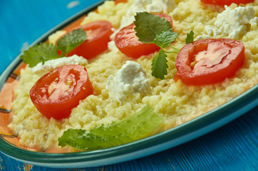 Millet risotto with pesto