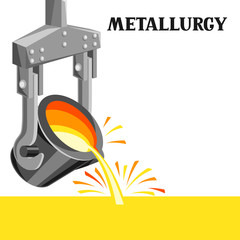 Metallurgical ladle illustration.