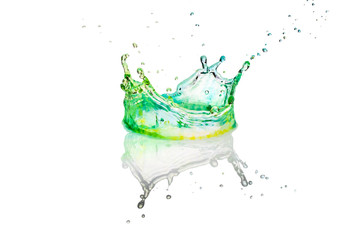 abstract background, colored waterdrop splashing, liquid art