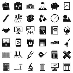 Phone icons set. Simple style of 36 phone vector icons for web isolated on white background