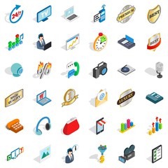 Its support icons set. Isometric style of 36 its support vector icons for web isolated on white background