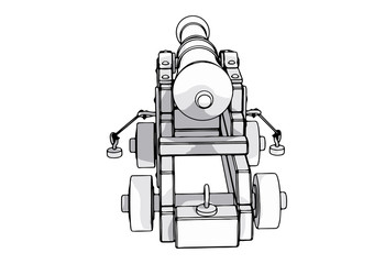 sketch of an old cannon vector