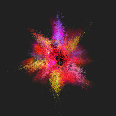 Colorful Paint Explosion illustration. Color Burst isolated on a black background