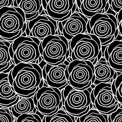 Seamless pattern with black roses.