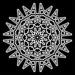 Flower GEOMETRIC mandala. Printable package decorative elements. Coloring page template. It is fantastic vector illustrations.