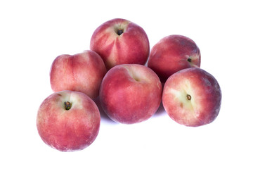 Ripe tasty peach fruit isolated on white background