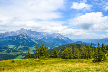 The view near Radstadt at the Salzburger Almenweg trekking