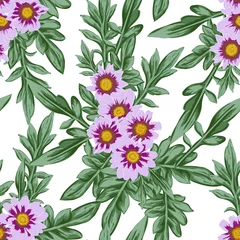 Tuinposter Liberty flower seamless pattern ,elegant gentle trendy flowers, Floral meadow background for textile, fabric, covers, manufacturing, wallpapers, print, gift wrap and scrapbook on white © lilu_art
