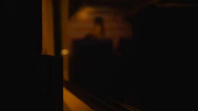 Looking through Train Window at Schiphol Trainstation
