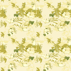 Military camouflage seamless pattern in different shades of green and beige colors