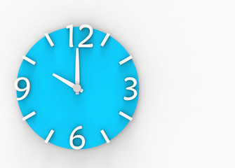 3d rendering. blue modern clock on copy space gray background.