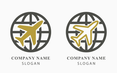 Airplane vector logo design.