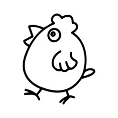 Chick cartoon illustration isolated on white background for children color book