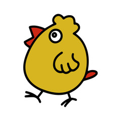 Chick cartoon illustration isolated on white background for children color book