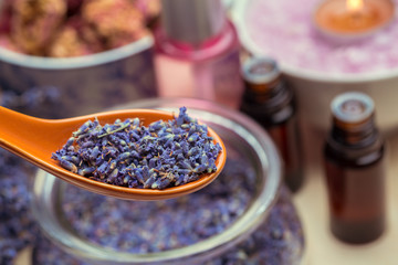 spoon of dry lavenders