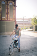 man with a vintage bicycle