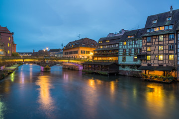 Fototapeta na wymiar Strasbourg Alsace France. Traditional half timbered houses