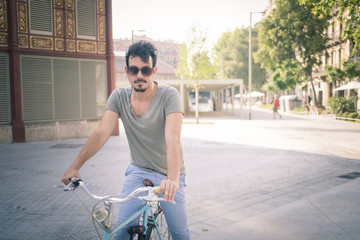 man with a vintage bicycle