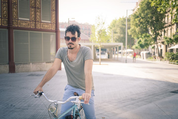 man with a vintage bicycle