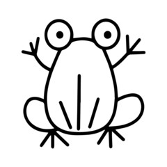 Cute frog cartoon illustration isolated on white background for children color book