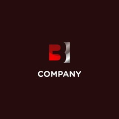 Letter B Square Minimalist Media Icon Logo Design Template Element Vector