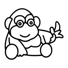 Ape cartoon illustration isolated on white background for children color book