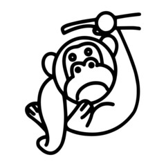 Obraz premium Ape cartoon illustration isolated on white background for children color book
