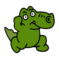 Crocodile cartoon illustration isolated on white background for children color book