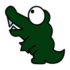 Crocodile cartoon illustration isolated on white background for children color book