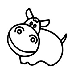 Obraz premium Hippo cartoon illustration isolated on white background for children color book