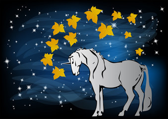 Obraz na płótnie Canvas unicorn in the night